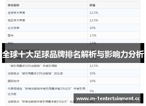 全球十大足球品牌排名解析与影响力分析