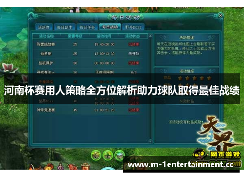 河南杯赛用人策略全方位解析助力球队取得最佳战绩